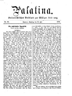 Palatina (Pfälzer Zeitung) Samstag 29. Juli 1876
