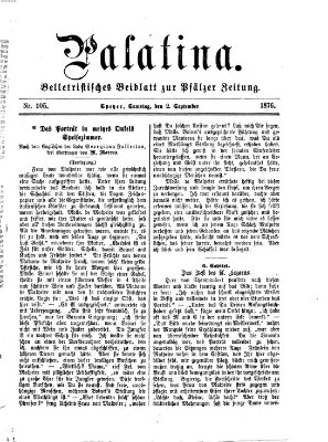 Palatina (Pfälzer Zeitung) Samstag 2. September 1876
