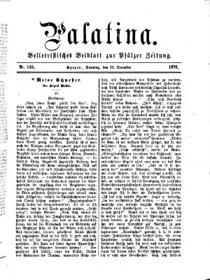 Palatina (Pfälzer Zeitung) Dienstag 12. Dezember 1876