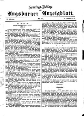 Augsburger Anzeigeblatt Sonntag 31. Dezember 1876