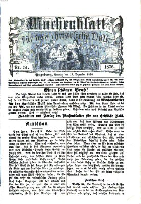 Wochenblatt für das christliche Volk Sonntag 17. Dezember 1876