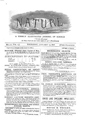 Nature Donnerstag 13. Januar 1876