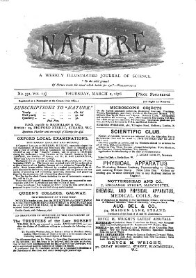 Nature Donnerstag 2. März 1876