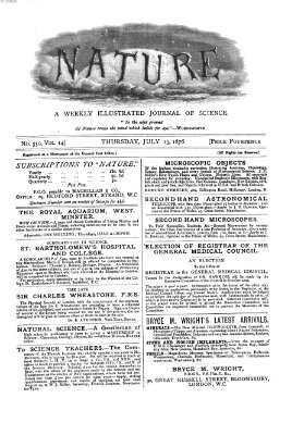 Nature Donnerstag 13. Juli 1876