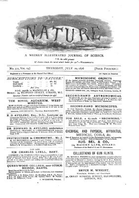 Nature Donnerstag 20. Juli 1876