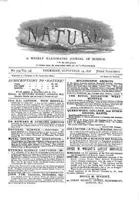 Nature Donnerstag 14. September 1876