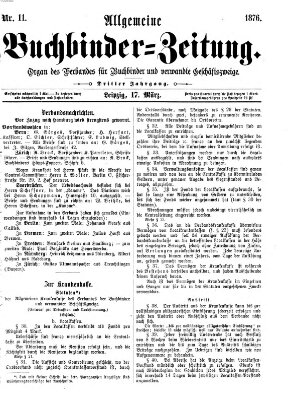 Allgemeine Buchbinderzeitung Freitag 17. März 1876