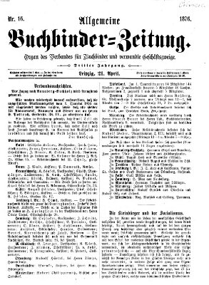 Allgemeine Buchbinderzeitung Freitag 21. April 1876