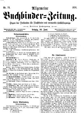 Allgemeine Buchbinderzeitung Freitag 16. Juni 1876