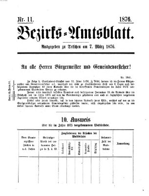 Bezirks-Amtsblatt Dienstag 7. März 1876