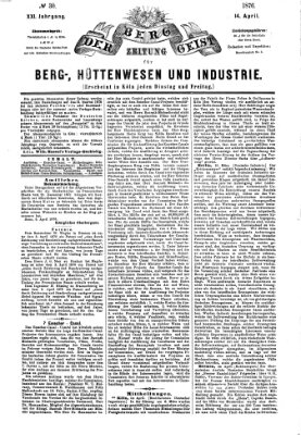 Der Berggeist Freitag 14. April 1876