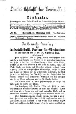 Landwirthschaftliches Vereinsblatt für Oberfranken