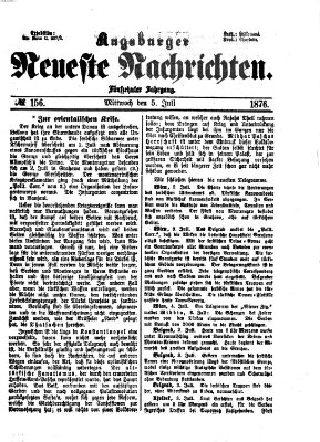 Augsburger neueste Nachrichten Mittwoch 5. Juli 1876