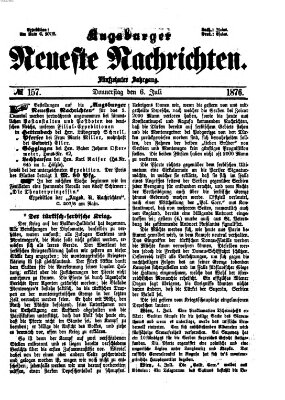 Augsburger neueste Nachrichten Donnerstag 6. Juli 1876