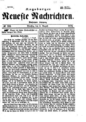 Augsburger neueste Nachrichten Dienstag 8. August 1876