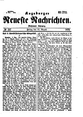 Augsburger neueste Nachrichten Freitag 11. August 1876