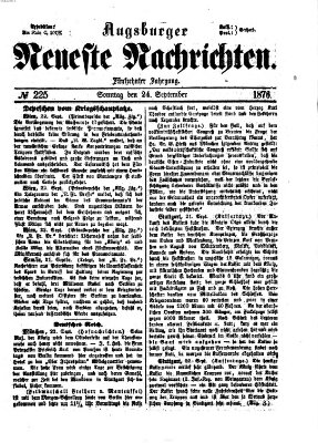 Augsburger neueste Nachrichten Sonntag 24. September 1876