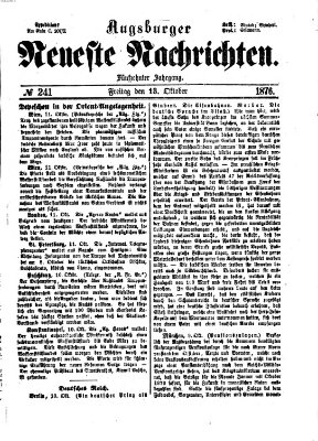 Augsburger neueste Nachrichten Freitag 13. Oktober 1876