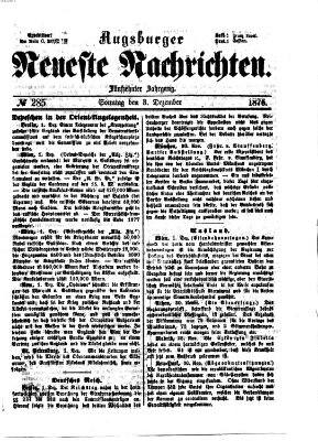 Augsburger neueste Nachrichten Sonntag 3. Dezember 1876