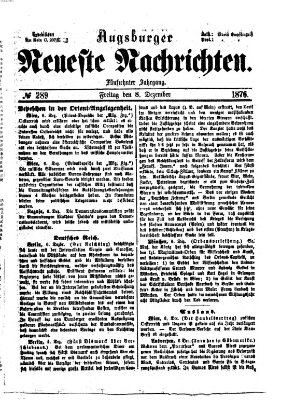 Augsburger neueste Nachrichten Freitag 8. Dezember 1876