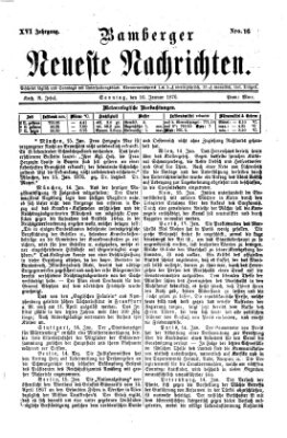 Bamberger neueste Nachrichten Sonntag 16. Januar 1876