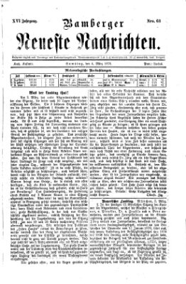 Bamberger neueste Nachrichten Samstag 4. März 1876