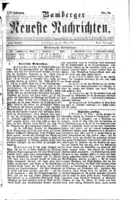 Bamberger neueste Nachrichten Dienstag 21. März 1876