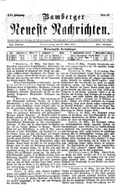 Bamberger neueste Nachrichten Donnerstag 23. März 1876