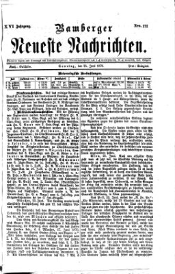 Bamberger neueste Nachrichten Sonntag 25. Juni 1876