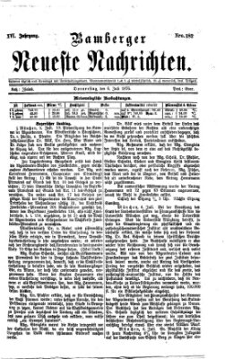 Bamberger neueste Nachrichten Donnerstag 6. Juli 1876