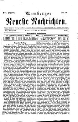 Bamberger neueste Nachrichten Donnerstag 20. Juli 1876