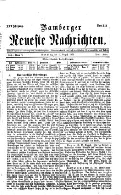 Bamberger neueste Nachrichten Samstag 12. August 1876