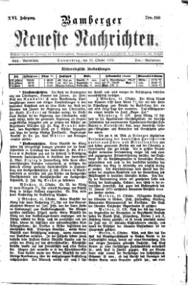 Bamberger neueste Nachrichten Donnerstag 12. Oktober 1876