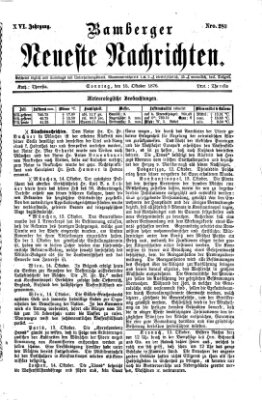 Bamberger neueste Nachrichten Sonntag 15. Oktober 1876
