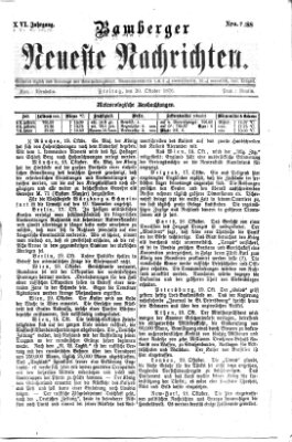 Bamberger neueste Nachrichten Freitag 20. Oktober 1876