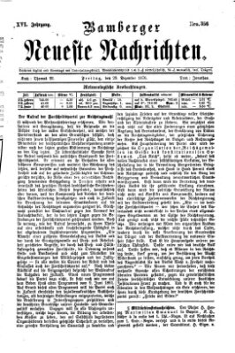Bamberger neueste Nachrichten Freitag 29. Dezember 1876