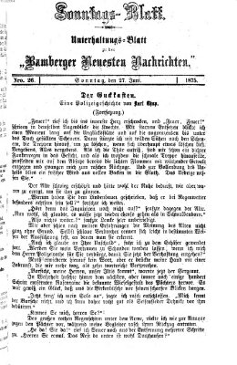 Bamberger neueste Nachrichten Sonntag 27. Juni 1875