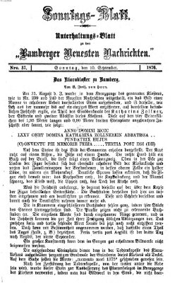 Bamberger neueste Nachrichten Sonntag 10. September 1876
