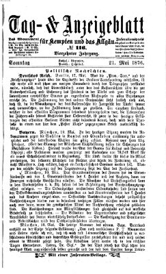 Tag- und Anzeigeblatt für Kempten und das Allgäu Sonntag 21. Mai 1876