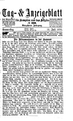 Tag- und Anzeigeblatt für Kempten und das Allgäu Donnerstag 13. Juli 1876