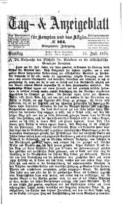 Tag- und Anzeigeblatt für Kempten und das Allgäu Samstag 22. Juli 1876