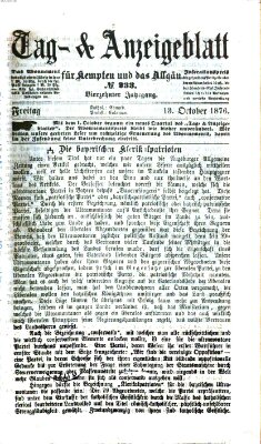 Tag- und Anzeigeblatt für Kempten und das Allgäu Freitag 13. Oktober 1876