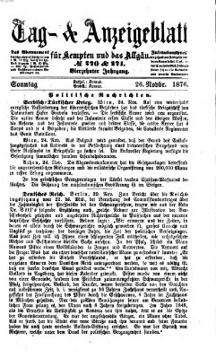 Tag- und Anzeigeblatt für Kempten und das Allgäu Sonntag 26. November 1876