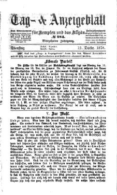 Tag- und Anzeigeblatt für Kempten und das Allgäu Dienstag 12. Dezember 1876