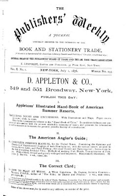 Publishers' weekly Samstag 1. Juli 1876