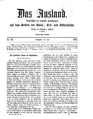 Das Ausland Montag 19. Juli 1875