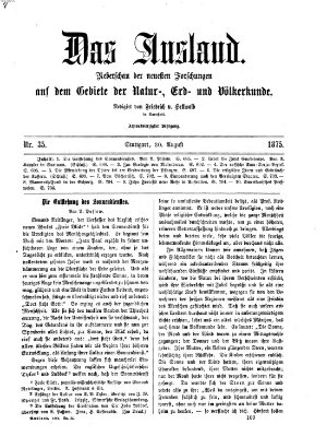 Das Ausland Montag 30. August 1875