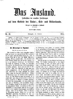 Das Ausland Montag 18. Oktober 1875
