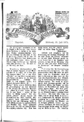 Bamberger Volksblatt Mittwoch 28. Juli 1875