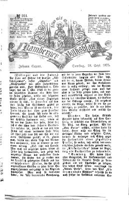 Bamberger Volksblatt Samstag 18. September 1875